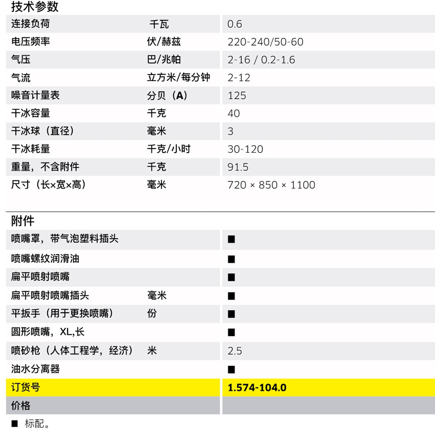 IB 15/120干冰清洗機 技術(shù)數(shù)據(jù)